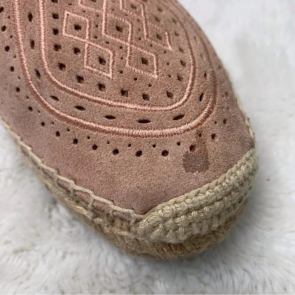 UGG 1100981 Women's Heidi Jasmine Perforated Espadrilles Shoes Flats Pink Size 8